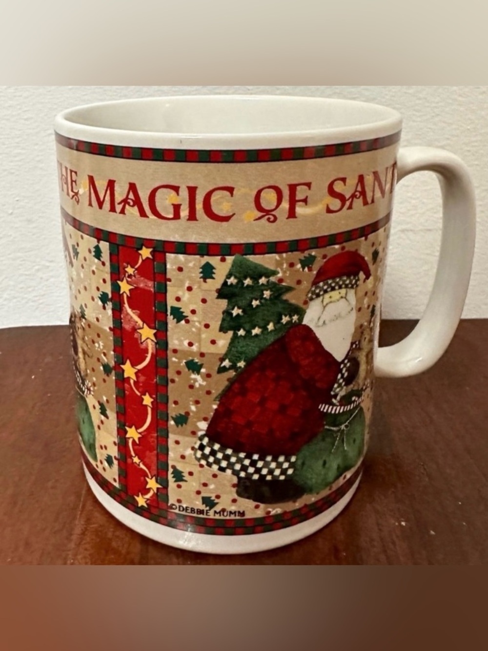Vintage 1996 Sakura Magic of Santa Christmas Coffee Mug Collectible Debbie Mumm